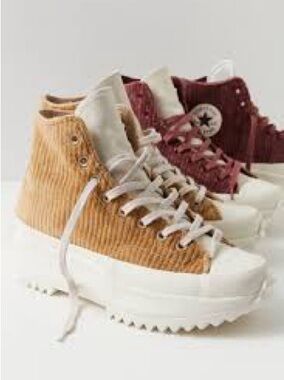 Converse Run Star Hike Platform Striped Knit High Top